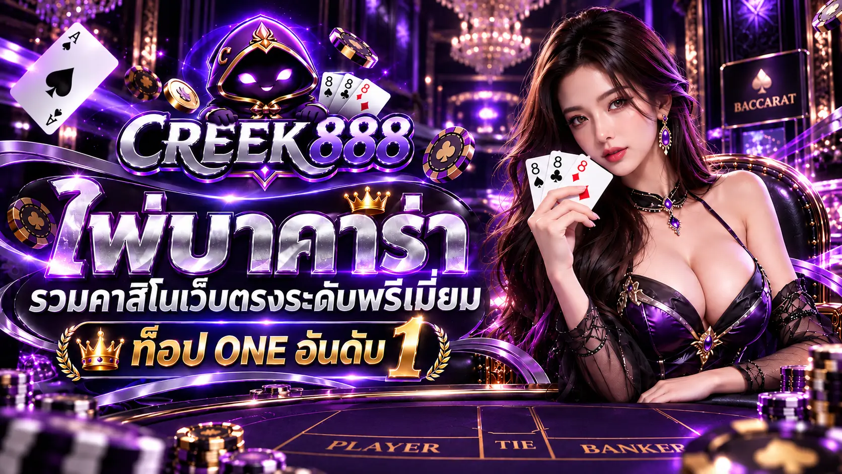 Creek888 ไพ่บาคาร่า รวมคาสิโนเว็บตรงระดับพรีเมี่ยม ท็อป ONE อันดับ1
